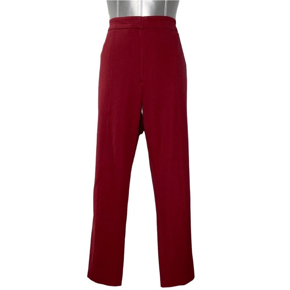 J Jill 14 Pants Dark Brick Red Premium Bi Stretch Pockets Work Cute Seam Front